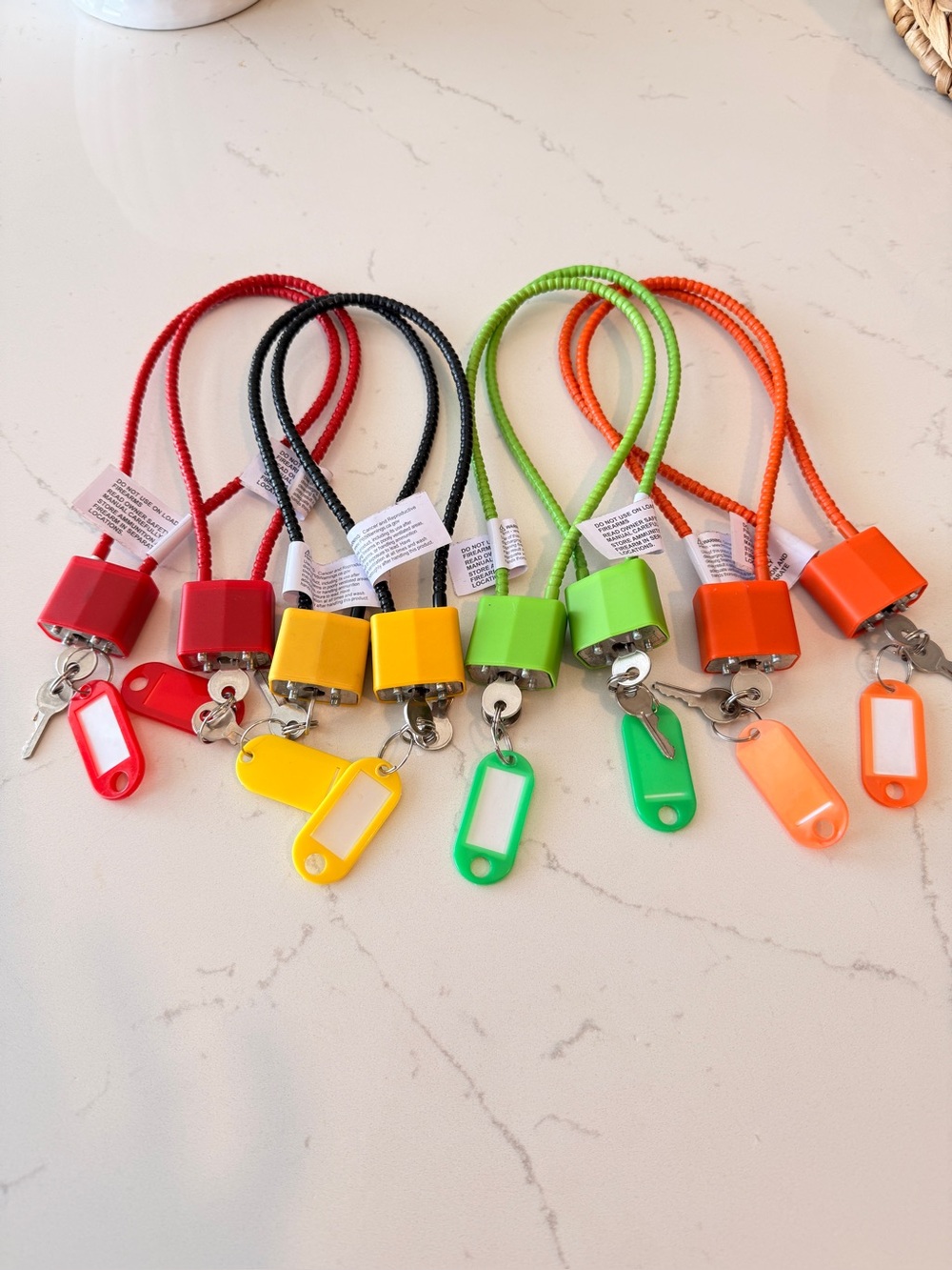 Cable Locks with Keys - Set of 8